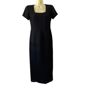 Liz Claiborne Dresses Petite 6P Vintage Classic Black Maxi Dress Slit